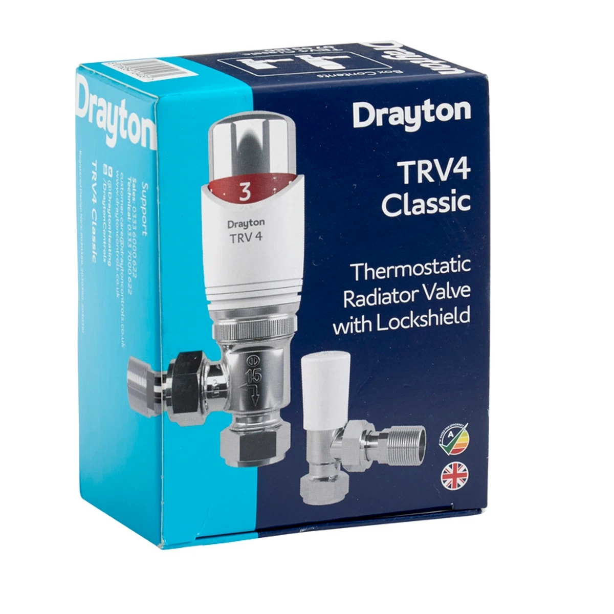 Drayton Angled Thermostatic Radiator Valve 4 And Lockshield Valve White 15 Mm 705180 2 Drayton Angled Thermostatic Radiator Valve 4 And Lockshield Valve White 15 Mm 705180 - Image 2
