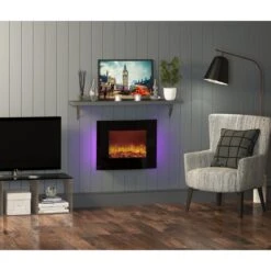 Be Modern Quattro Wall Mounted Electric Fire - Black Glass -Bathroom Product Shop GPID 1000221919 IMG 02