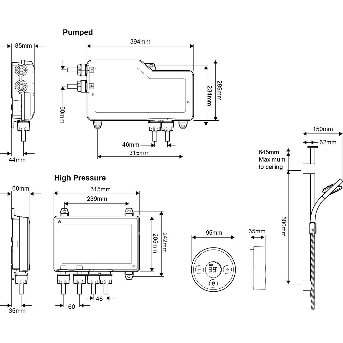 Mira Platinum Ceiling Fed Digital Shower Mixer Chrome 1.1666.002 3 Mira Platinum Ceiling Fed Digital Shower Mixer Chrome 1.1666.002 - Image 3