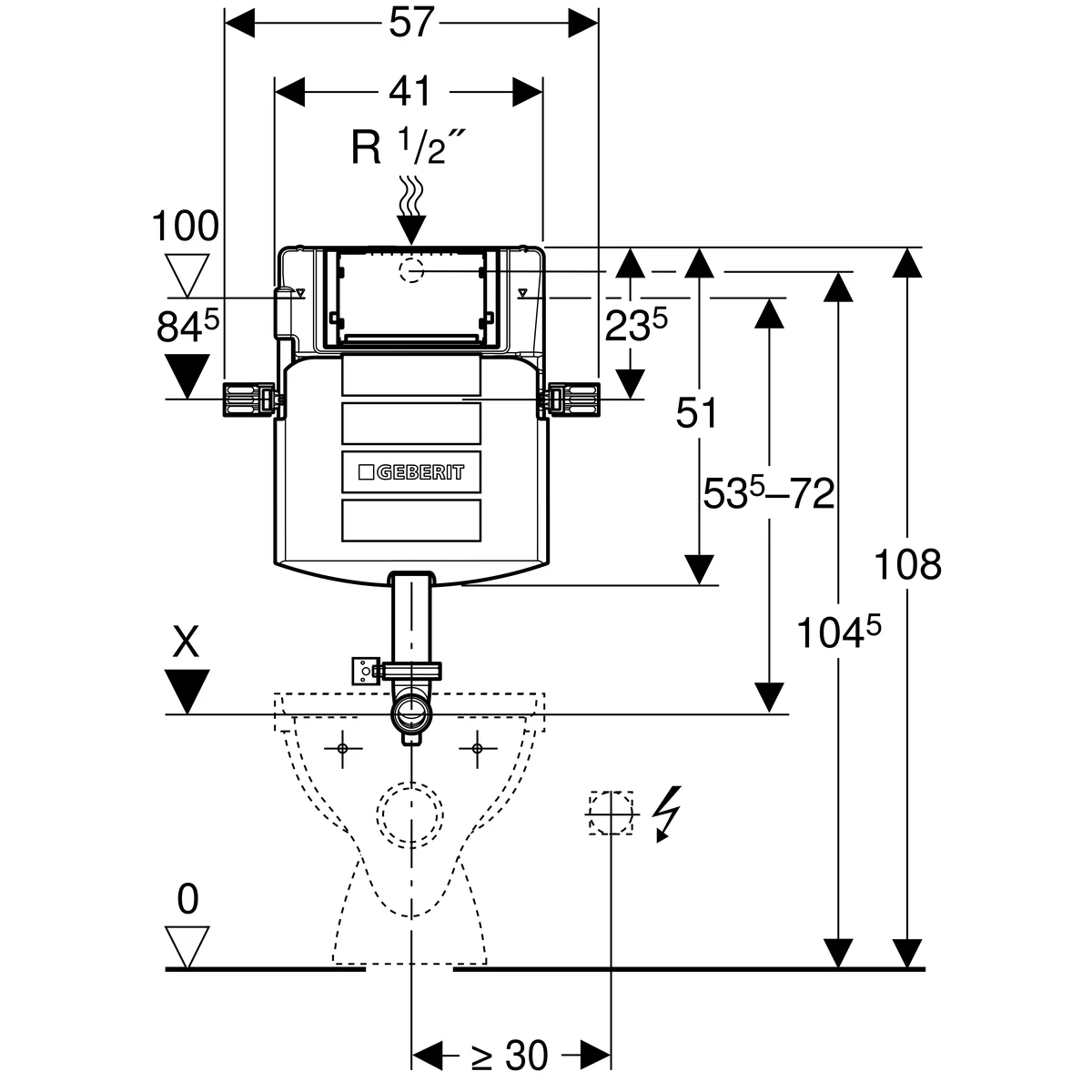 Geberit Sigma Concealed Cistern 12cm 6 / 3 Litres 2 Geberit Sigma Concealed Cistern 12cm 6 / 3 Litres - Image 2