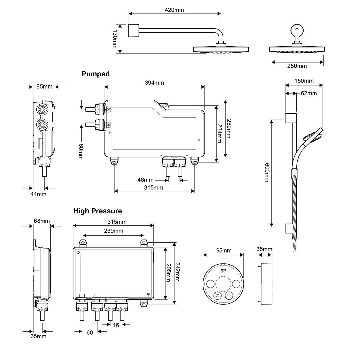 Mira Platinum Dual Rear Fed Digital Shower Mixer Chrome 1.1796.003 4 Mira Platinum Dual Rear Fed Digital Shower Mixer Chrome 1.1796.003 - Image 4