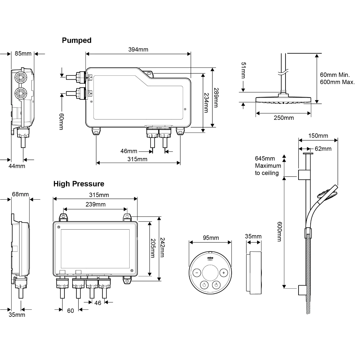 Mira Platinum Duel Ceiling Fed Digital Shower Mixer Chrome 1.1796.002 4 Mira Platinum Duel Ceiling Fed Digital Shower Mixer Chrome 1.1796.002 - Image 4