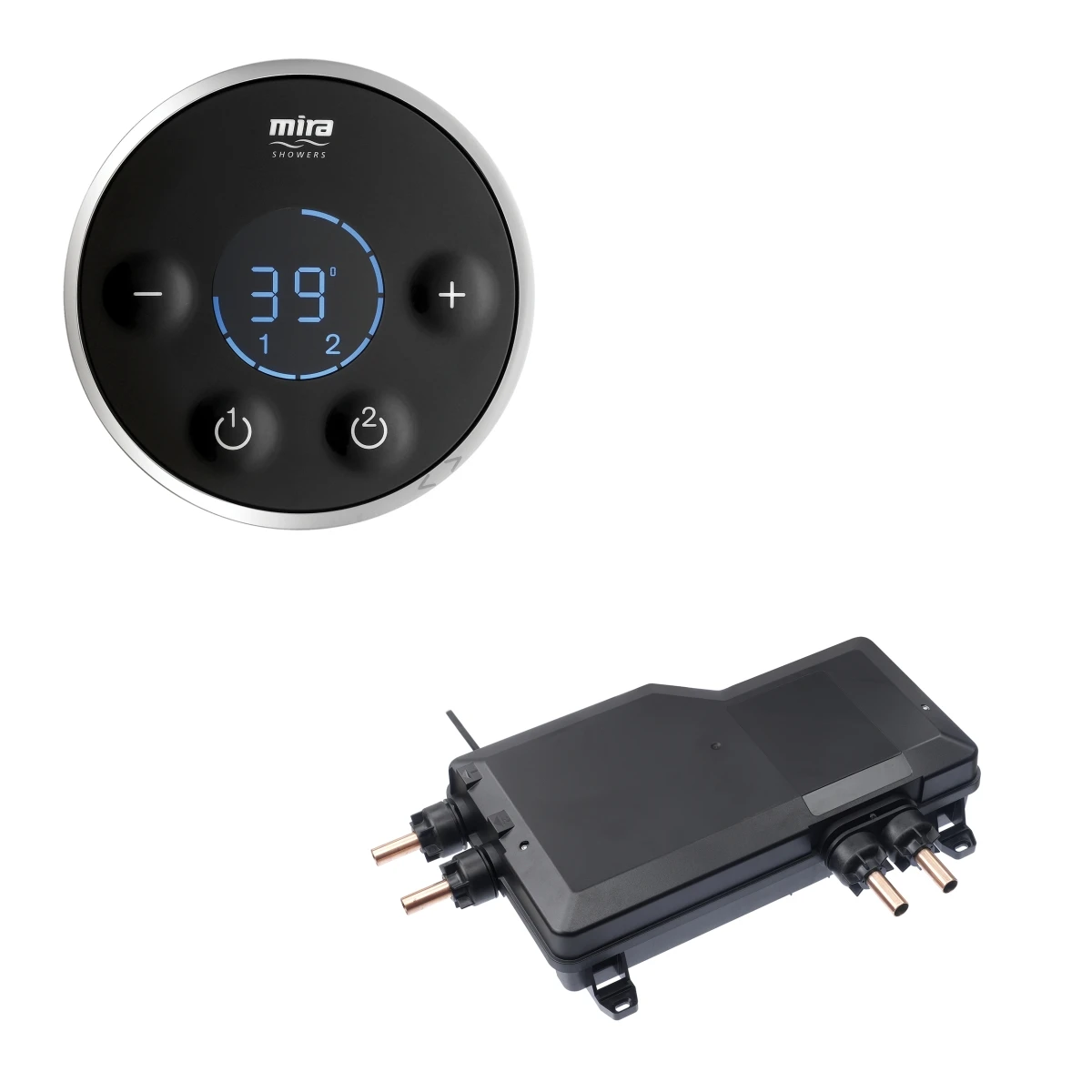 Mira Platinum Dual Valve And Controller Mixer Black 1.1796.006 1 Mira Platinum Dual Valve And Controller Mixer Black 1.1796.006