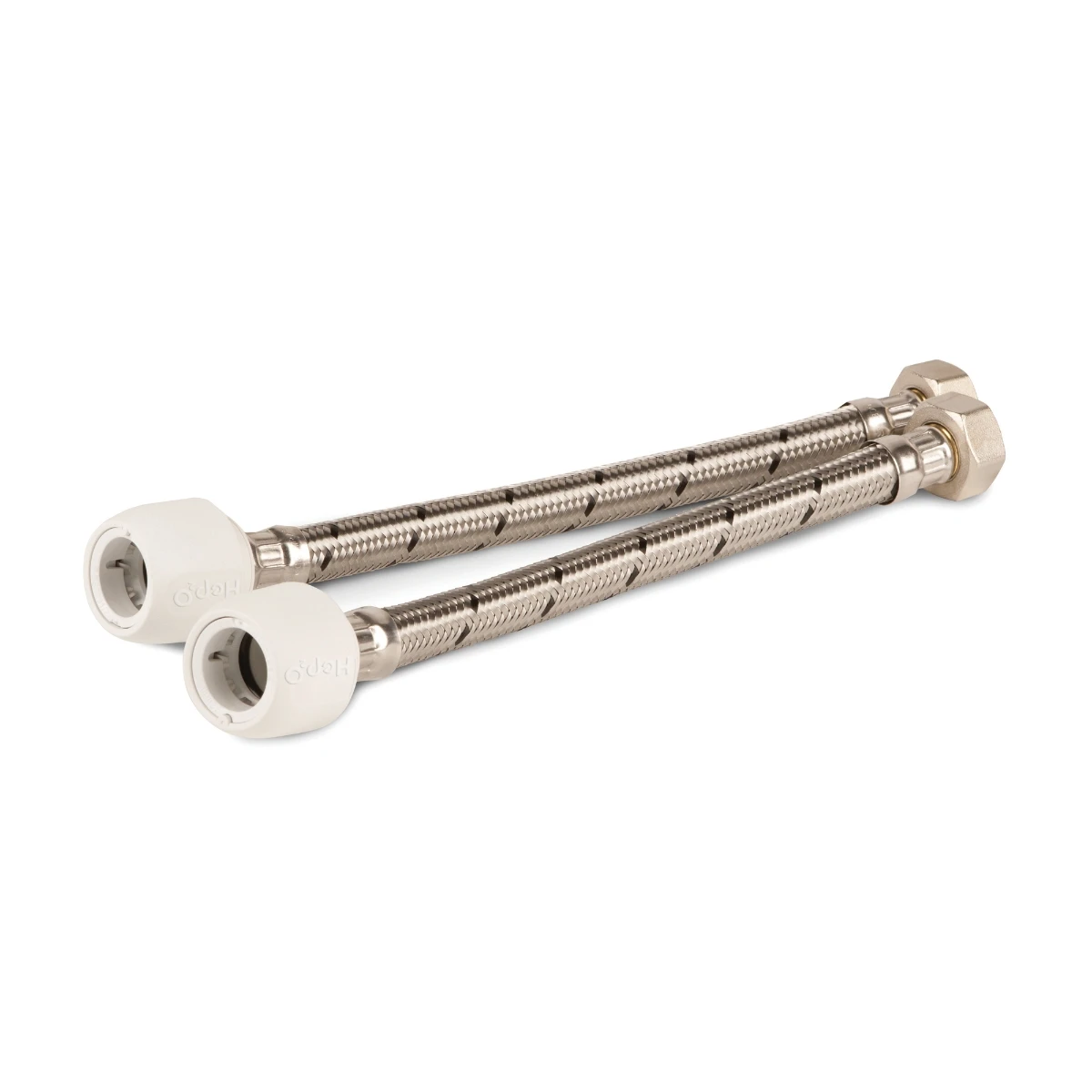 Hep2O Push-Fit Flexible Tap Connector 15mm X 1/2" 150mm 2 Pack - HD425A/15W 1 Hep2O Push-Fit Flexible Tap Connector 15mm X 1/2" 150mm 2 Pack - HD425A/15W