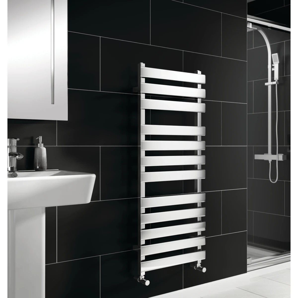 Iflo Tanami Designer Towel Radiator Chrome 1200 X 500 Mm 2 Iflo Tanami Designer Towel Radiator Chrome 1200 X 500 Mm - Image 2
