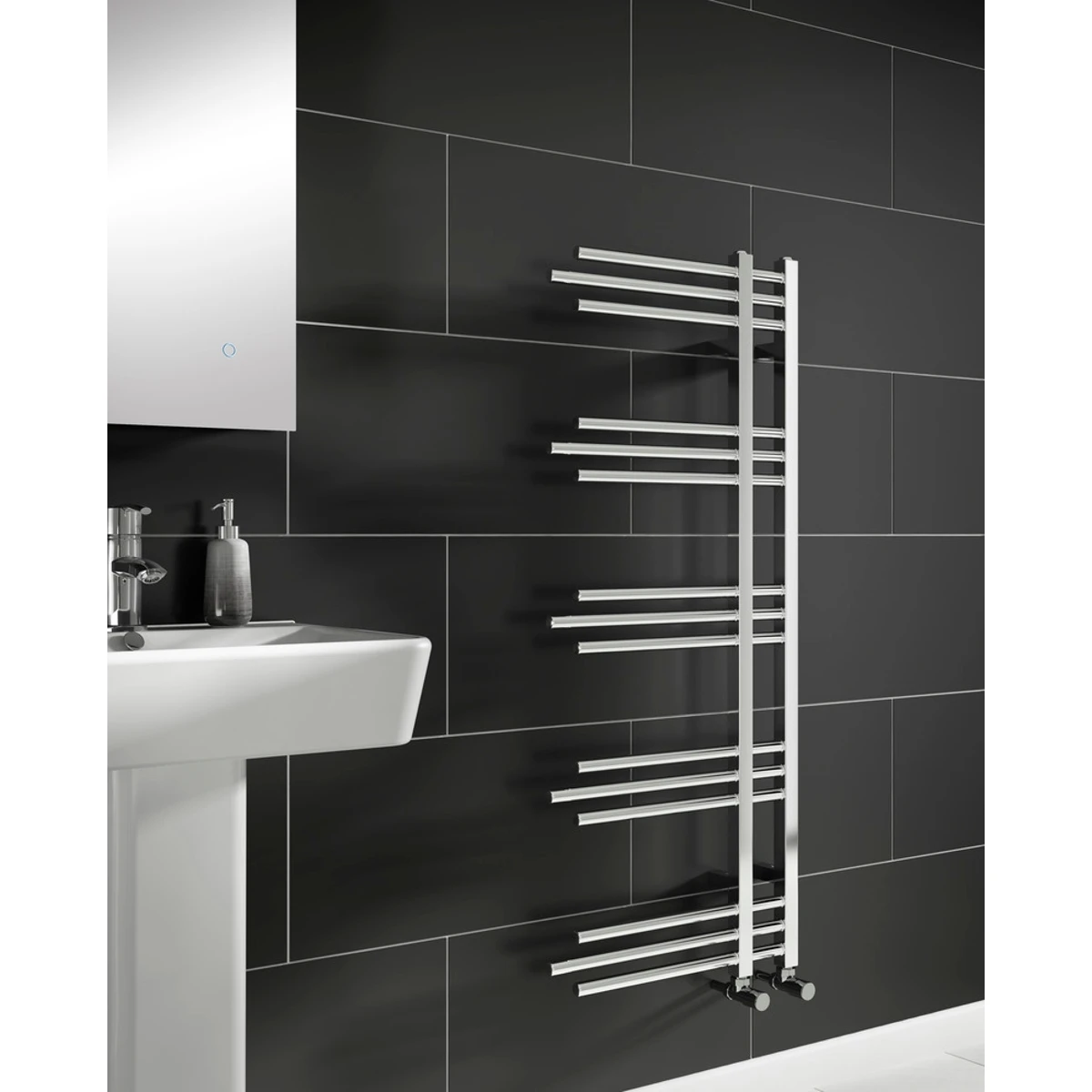 Iflo Alayta 1200 X 500 Chrome Towel Radiator 2 Iflo Alayta 1200 X 500 Chrome Towel Radiator - Image 2