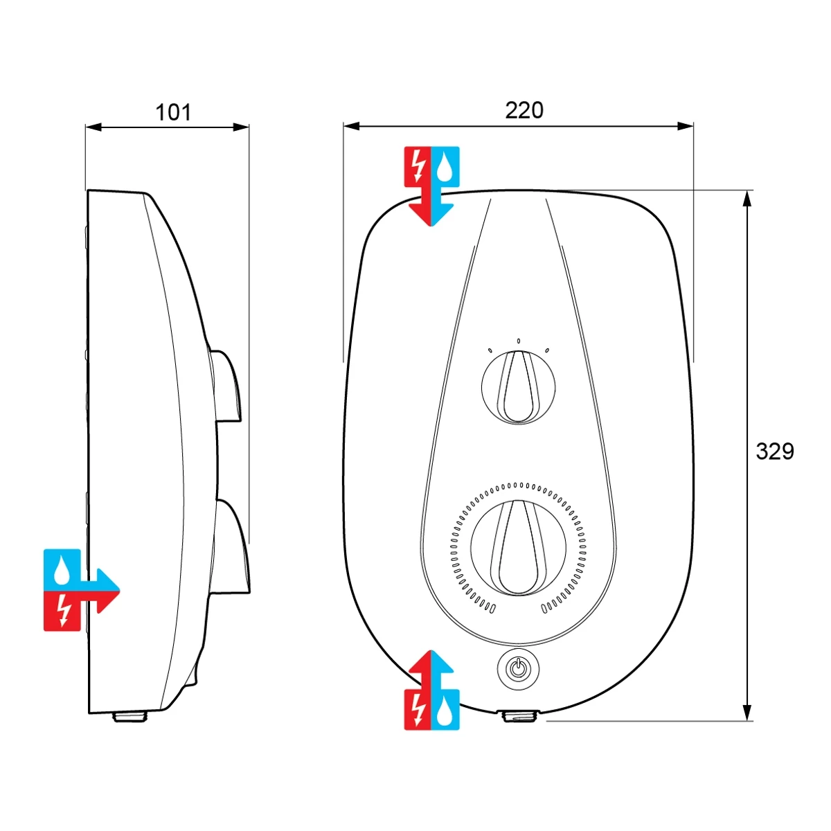 Mira Vie 9.5 KW Electric Shower White 1.1788.005 6 Mira Vie 9.5 KW Electric Shower White 1.1788.005 - Image 6