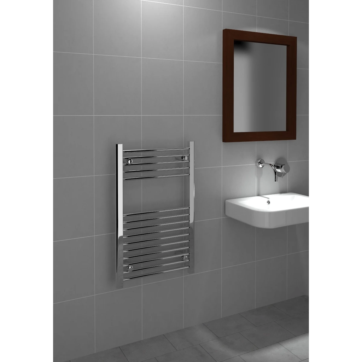 Straight Chrome Towel Rail 800 X 500 Mm BB177313 2 Straight Chrome Towel Rail 800 X 500 Mm BB177313 - Image 2