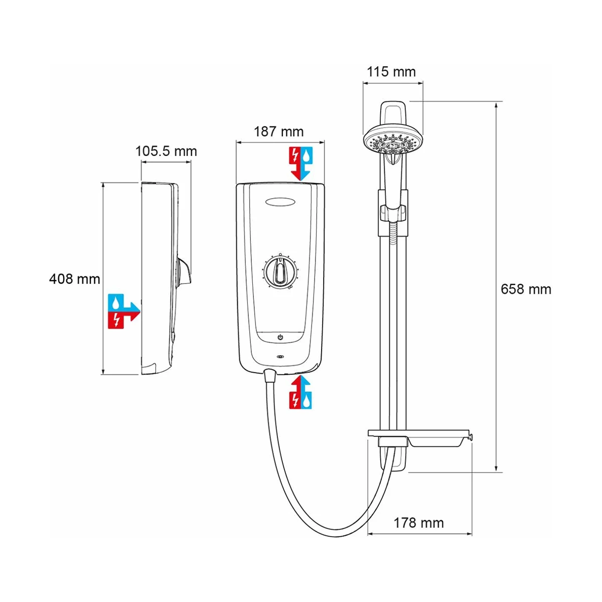 Mira Advance Thermostatic Electric Shower 9.8 KW 1.1785.002 3 Mira Advance Thermostatic Electric Shower 9.8 KW 1.1785.002 - Image 3