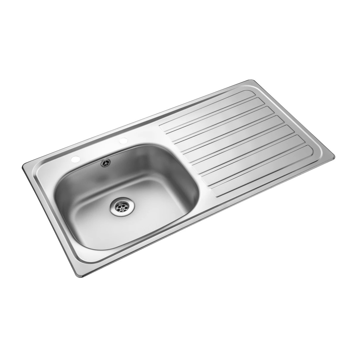 Iflo Stainless Steel 2 Tapholes Kitchen Sink - 1.0 Bowl, Right Drainer 1 Iflo Stainless Steel 2 Tapholes Kitchen Sink - 1.0 Bowl, Right Drainer