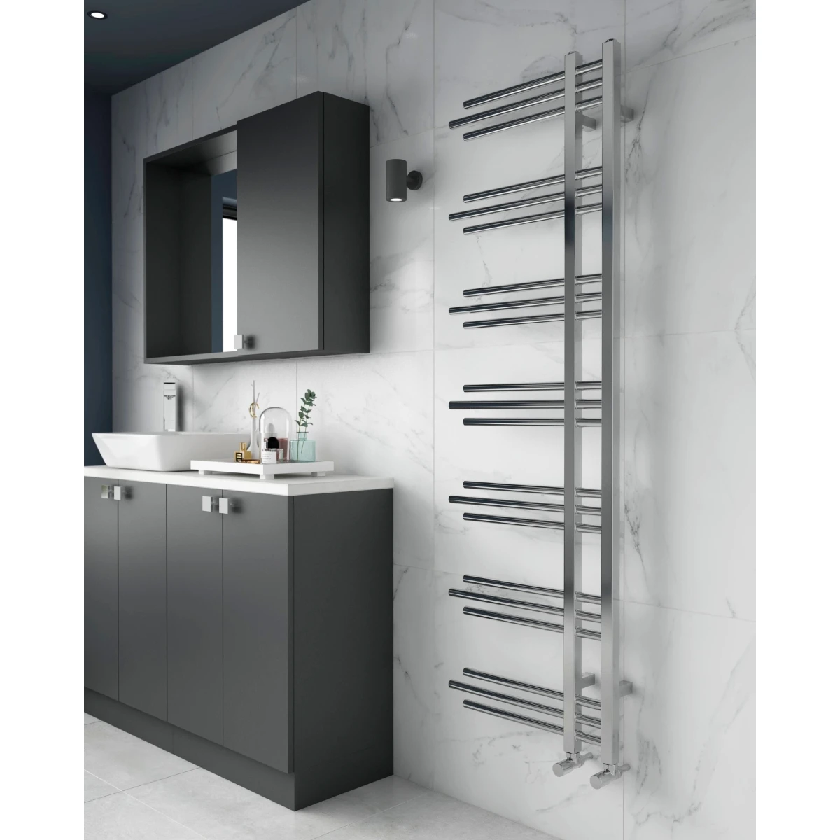 Iflo Alayta 1600 X 500 Chrome Towel Radiator 2 Iflo Alayta 1600 X 500 Chrome Towel Radiator - Image 2