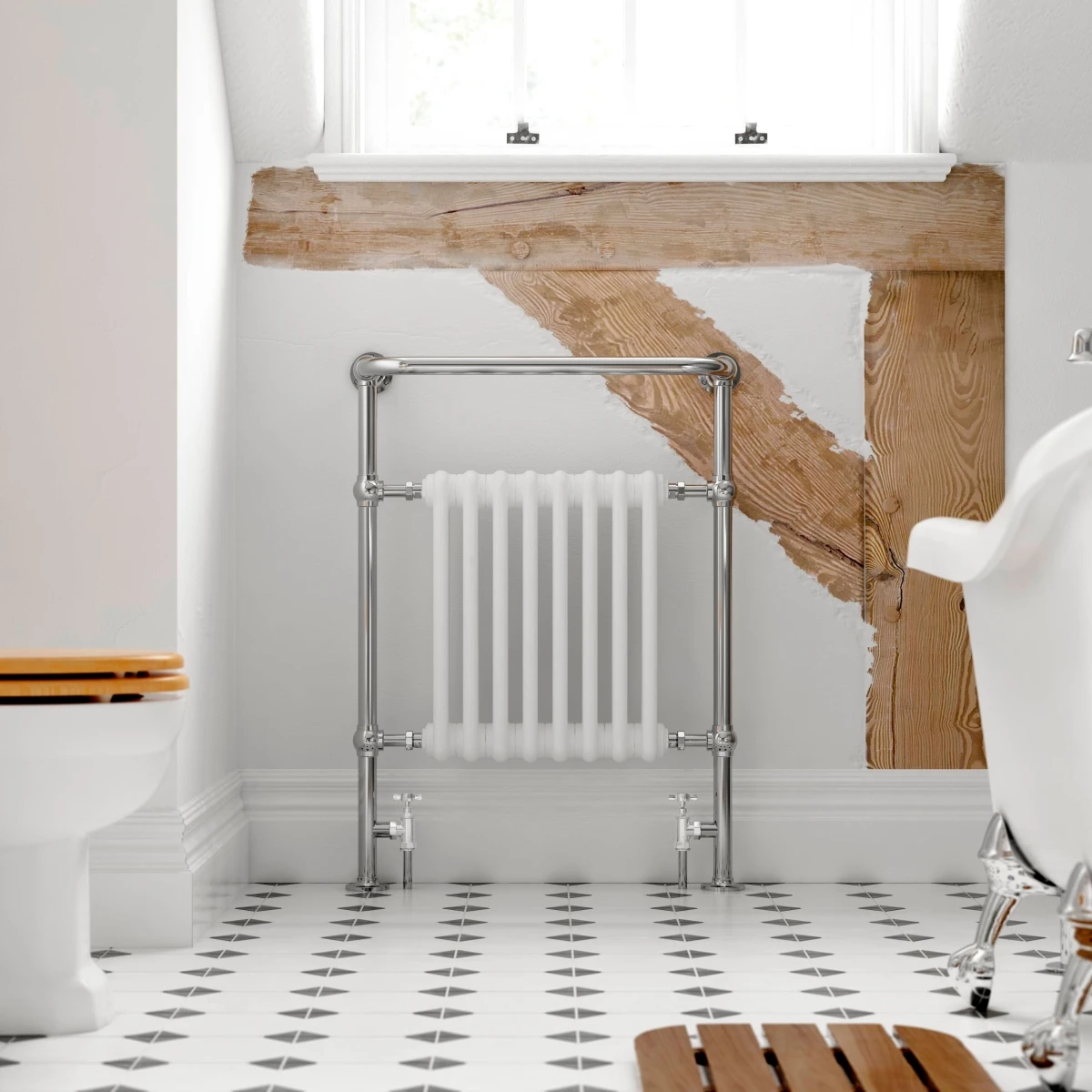Iflo Cereme Designer Towel Radiator White/Chrome 960 X 650 Mm 2 Iflo Cereme Designer Towel Radiator White/Chrome 960 X 650 Mm - Image 2