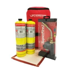 Rothenberger Hot Bag Set - Includes Super Fire 2 Torch, 2 X Map Gas, Supermat Solder Mat & Hot Bag Carry Bag.