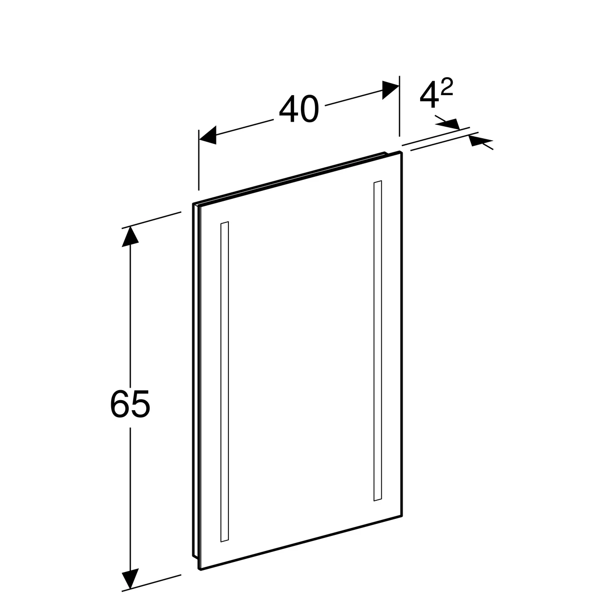 Geberit Option Basic Illuminated Mirror 400 Mm 500.580.00.1 2 Geberit Option Basic Illuminated Mirror 400 Mm 500.580.00.1 - Image 2