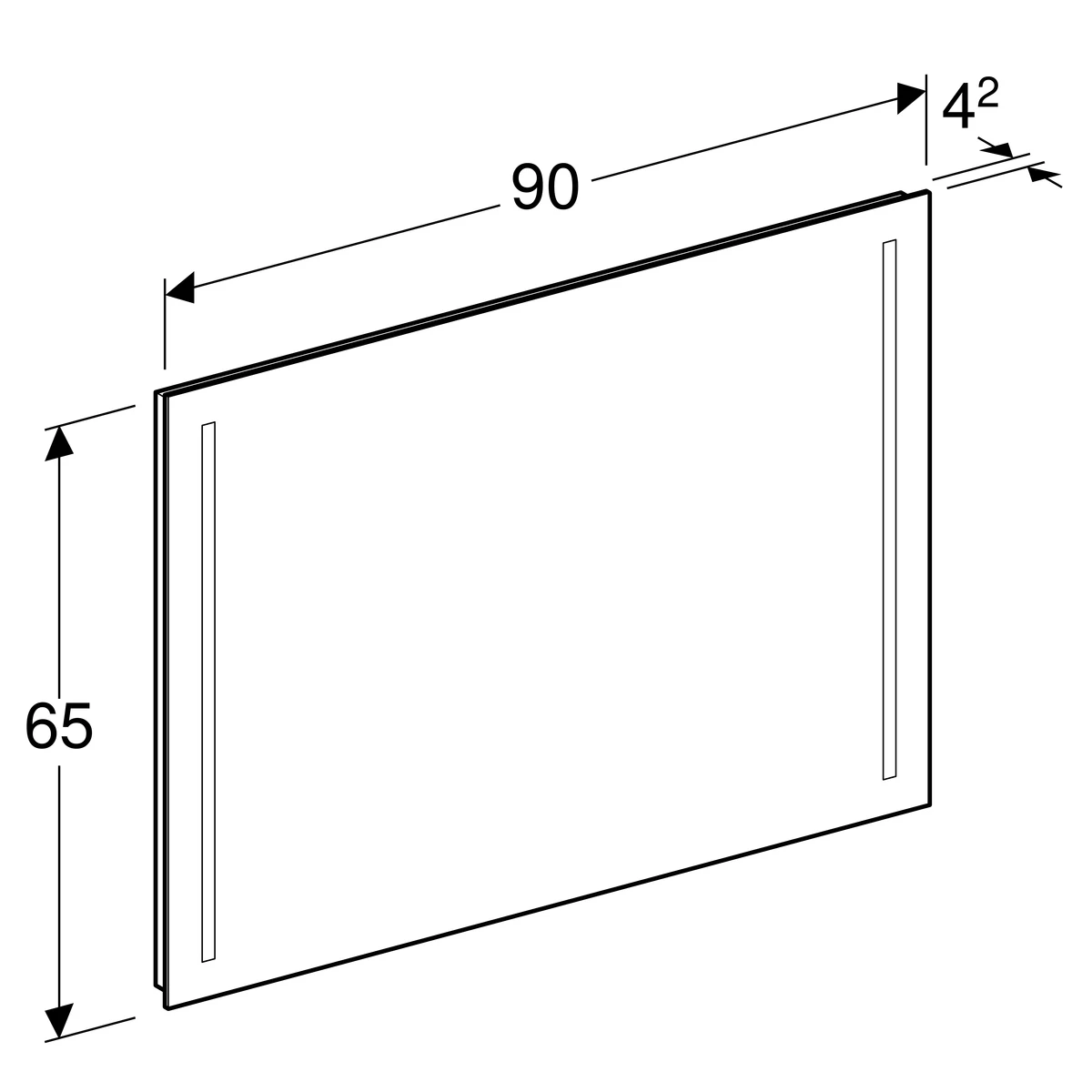 Geberit Option Basic Illuminated Mirror White 900 Mm 500.589.00.1 2 Geberit Option Basic Illuminated Mirror White 900 Mm 500.589.00.1 - Image 2