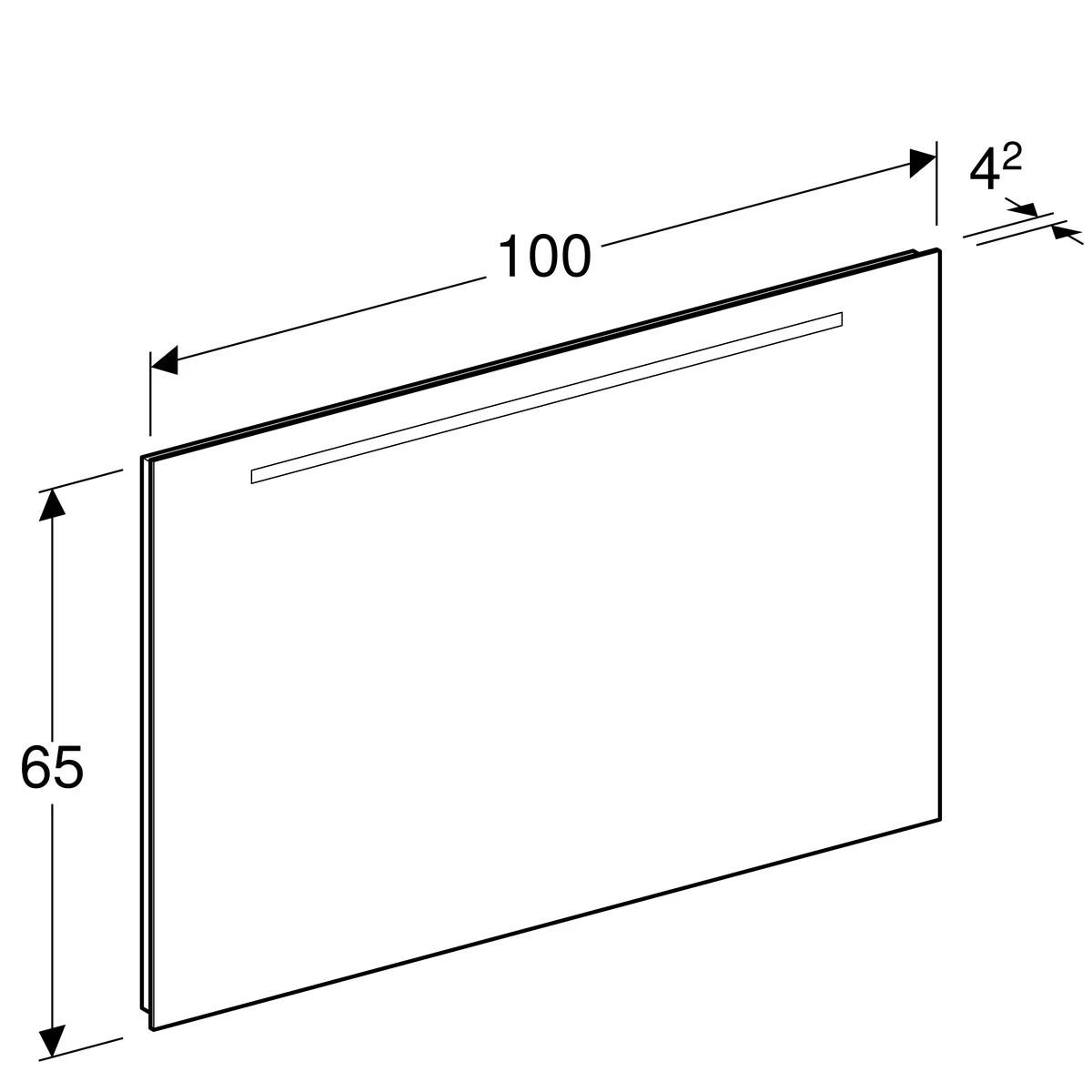 Geberit Option Basic Illuminated Mirror 1 M 500.584.00.1 2 Geberit Option Basic Illuminated Mirror 1 M 500.584.00.1 - Image 2