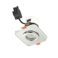 Sensio TrioTone Cube IP65 Fire Rated Downlight Clear Glass 650 - 700 Lumen Warm White To Cool White