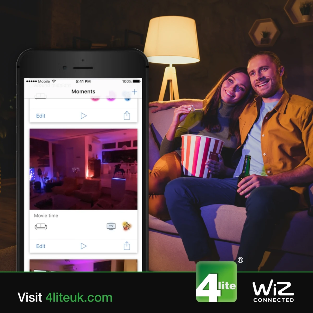 4LITE WiZ Connected C37 E14 RGB WiFi/BLE 4 4LITE WiZ Connected C37 E14 RGB WiFi/BLE - Image 4