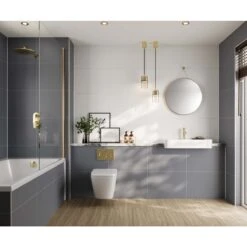 Multipanel Tile Effect Alpine White Shower Wall Panel 2400 X 598mm