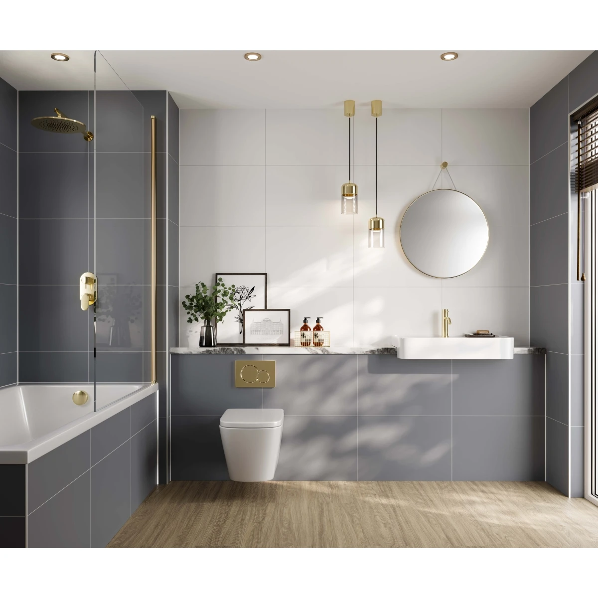 Multipanel Tile Effect Alpine White Shower Wall Panel 2400 X 598mm 1 Multipanel Tile Effect Alpine White Shower Wall Panel 2400 X 598mm