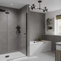Multipanel Tile Effect Grey Mineral Shower Wall Panel 2400 X 598mm