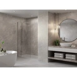 Multipanel Tile Effect Valmasino Marble Shower Wall Panel 2400 X 598mm