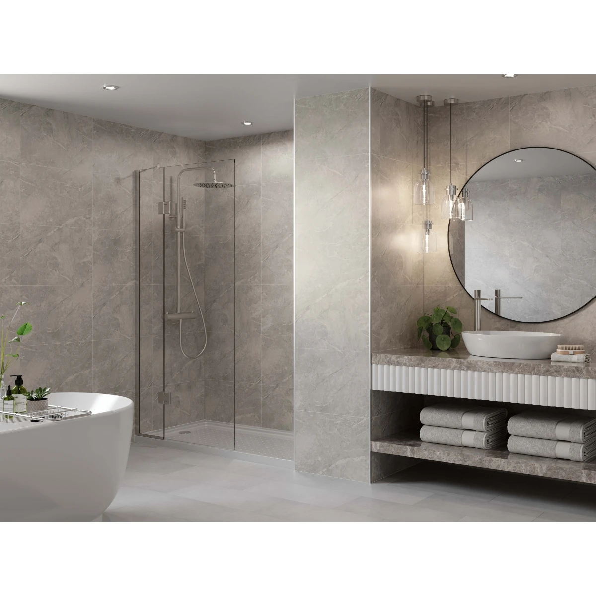 Multipanel Tile Effect Valmasino Marble Shower Wall Panel 2400 X 598mm 1 Multipanel Tile Effect Valmasino Marble Shower Wall Panel 2400 X 598mm