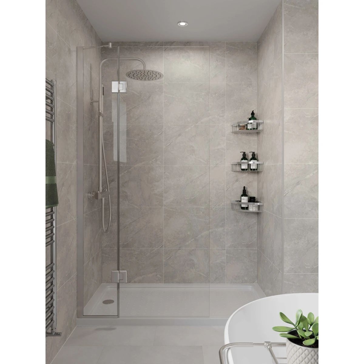 Multipanel Tile Effect Valmasino Marble Shower Wall Panel 2400 X 598mm 3 Multipanel Tile Effect Valmasino Marble Shower Wall Panel 2400 X 598mm - Image 3