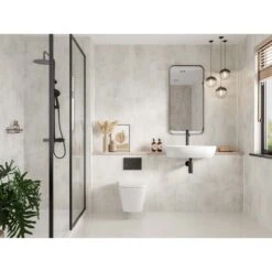 Multipanel Tile Effect White Gypsum Shower Wall Panel 2400 X 598mm