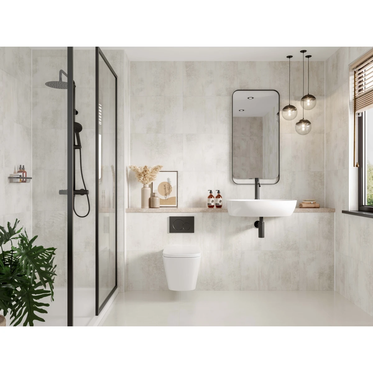 Multipanel Tile Effect White Gypsum Shower Wall Panel 2400 X 598mm 1 Multipanel Tile Effect White Gypsum Shower Wall Panel 2400 X 598mm