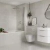 Multipanel Tile Effect White Mineral Shower Wall Panel 2400 X 598mm