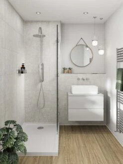 Multipanel Tile Effect White Mineral Shower Wall Panel 2400 X 598mm 5 Multipanel Tile Effect White Mineral Shower Wall Panel 2400 X 598mm -Bathroom Product Shop GPID 1100730862 IMG 02