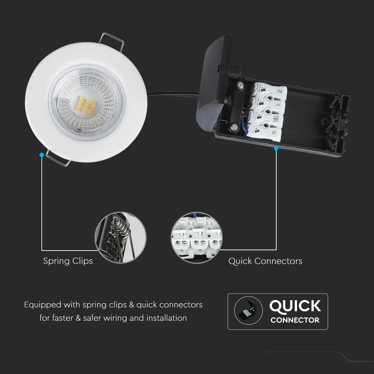 V-Tac 5W IP65 Fire Rated Downlight 218887 6 V-Tac 5W IP65 Fire Rated Downlight 218887 - Image 6