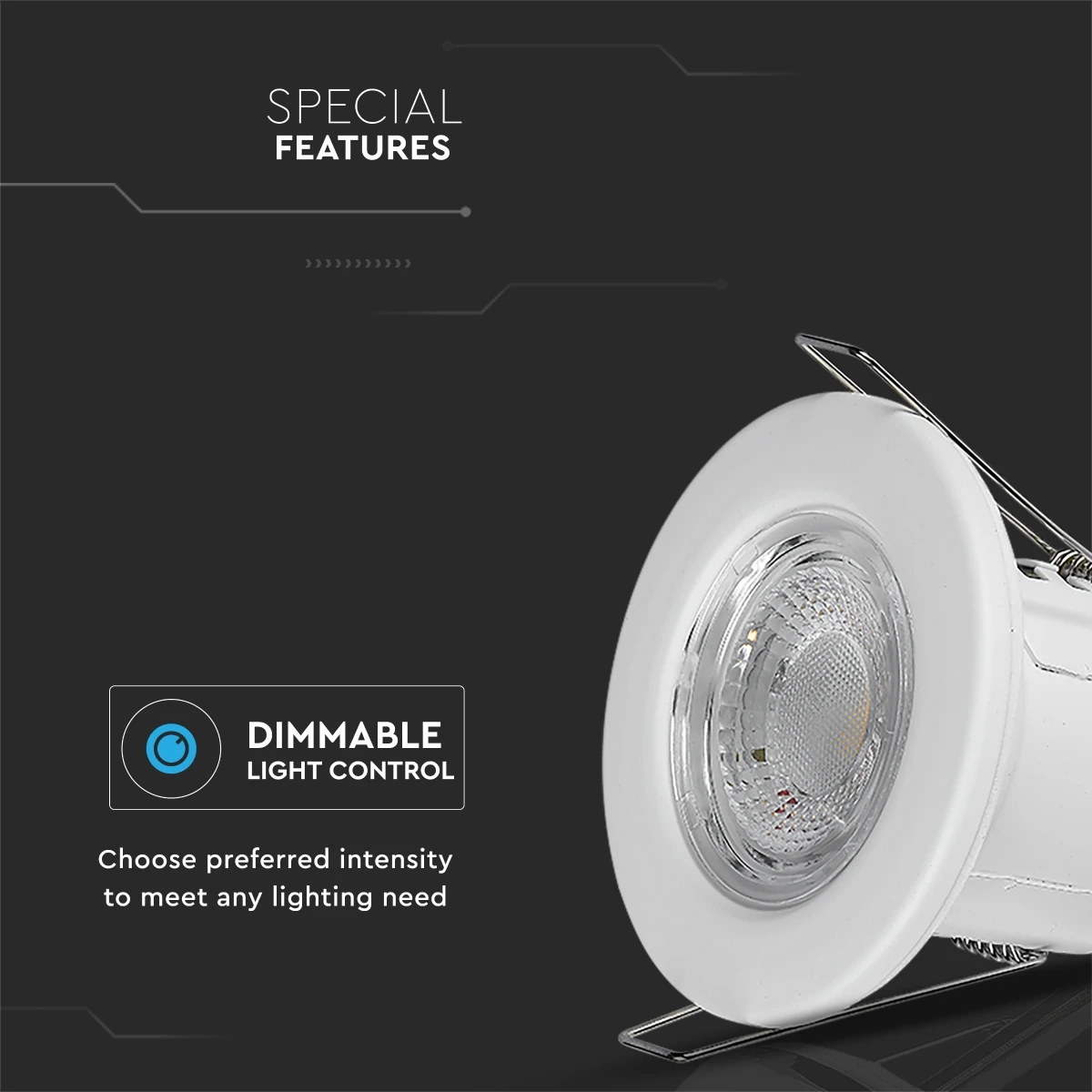 V-Tac 5W IP65 Fire Rated Downlightt 218888 7 V-Tac 5W IP65 Fire Rated Downlightt 218888 - Image 7