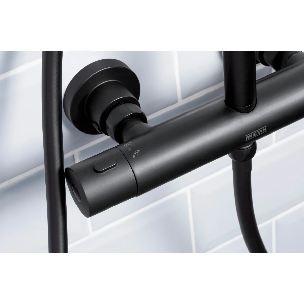 Bristan Buzz Adjustable Rigid Riser Diverter Bar Shower Black 4 Bristan Buzz Adjustable Rigid Riser Diverter Bar Shower Black - Image 4
