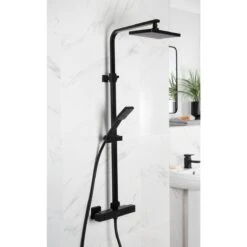 Bristan Craze Adjustable Rigid Riser Diverter Bar Shower Black