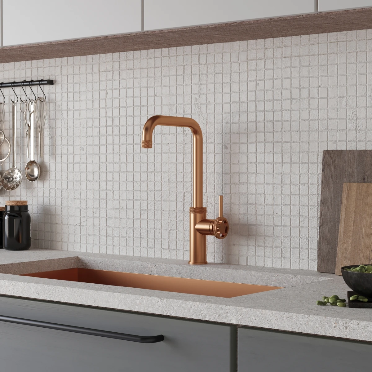 Ceki Industrial Style Kitchen Tap Brushed Copper 2 Ceki Industrial Style Kitchen Tap Brushed Copper - Image 2