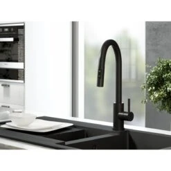 Ceki Matt Black Kitchen Sink Mixer With Pull-Out Hose And Spray Head 6 Ceki Matt Black Kitchen Sink Mixer With Pull-Out Hose And Spray Head -Bathroom Product Shop GPID 1100762219 IMG 02