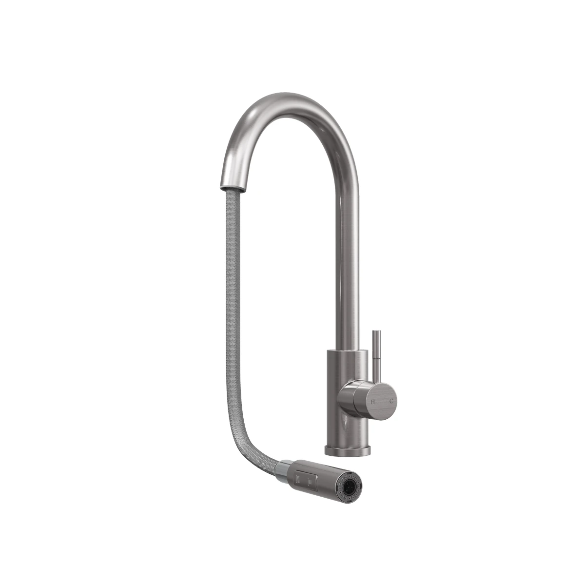 Ceki Brushed Steel | Kitchen Sink Mixer With Pull-Out Hose And Spray Head 2 Ceki Brushed Steel | Kitchen Sink Mixer With Pull-Out Hose And Spray Head - Image 2