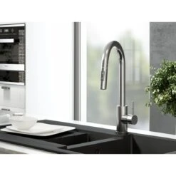 Ceki Brushed Steel | Kitchen Sink Mixer With Pull-Out Hose And Spray Head 6 Ceki Brushed Steel | Kitchen Sink Mixer With Pull-Out Hose And Spray Head -Bathroom Product Shop GPID 1100762220 IMG 02