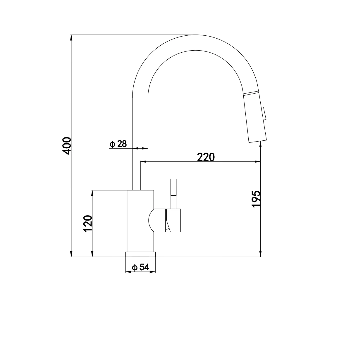 Ceki Brushed Steel | Kitchen Sink Mixer With Pull-Out Hose And Spray Head 4 Ceki Brushed Steel | Kitchen Sink Mixer With Pull-Out Hose And Spray Head - Image 4