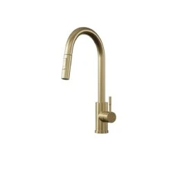 Ceki Brushed Brass | Kitchen Sink Mixer With Pull-Out Hose And Spray Head