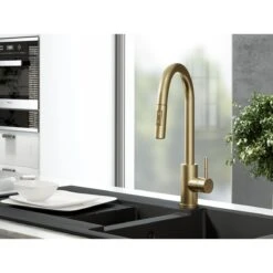 Ceki Brushed Brass | Kitchen Sink Mixer With Pull-Out Hose And Spray Head -Bathroom Product Shop GPID 1100762221 IMG 02