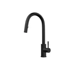 Ceki Matt Black Kitchen Sink Mixer With Concealed Pull Out Hose And Spray Head