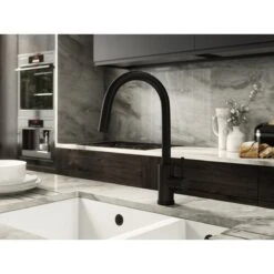 Ceki Matt Black Kitchen Sink Mixer With Concealed Pull Out Hose And Spray Head -Bathroom Product Shop GPID 1100762223 IMG 02