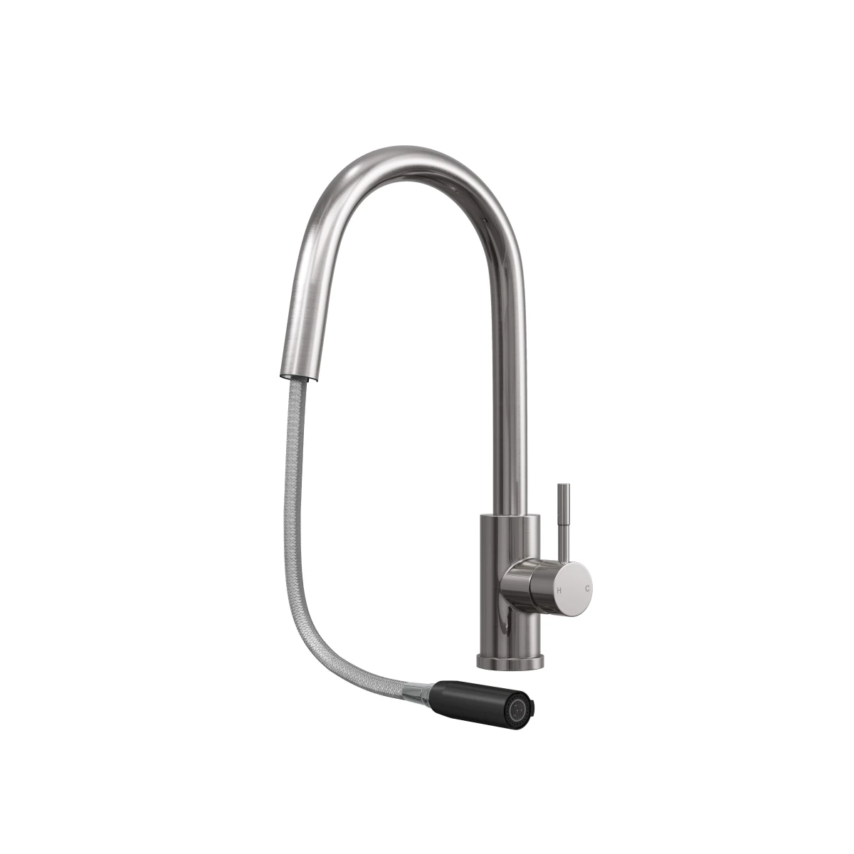 Ceki Brushed Steel | Kitchen Sink Mixer With Concealed Pull Out Hose And Spray Head 2 Ceki Brushed Steel | Kitchen Sink Mixer With Concealed Pull Out Hose And Spray Head - Image 2