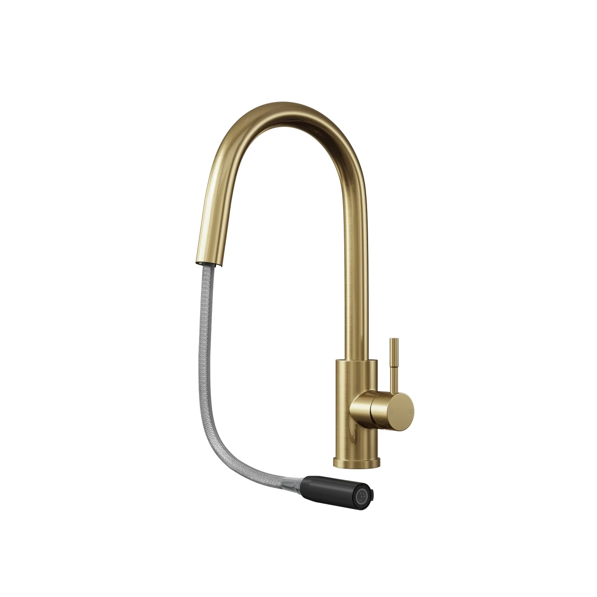 Ceki Brushed Brass | Kitchen Sink Mixer With Concealed Pull Out Hose And Spray Head 2 Ceki Brushed Brass | Kitchen Sink Mixer With Concealed Pull Out Hose And Spray Head - Image 2