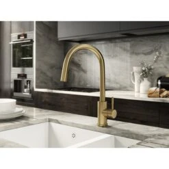 Ceki Brushed Brass | Kitchen Sink Mixer With Concealed Pull Out Hose And Spray Head 5 Ceki Brushed Brass | Kitchen Sink Mixer With Concealed Pull Out Hose And Spray Head -Bathroom Product Shop GPID 1100762225 IMG 02