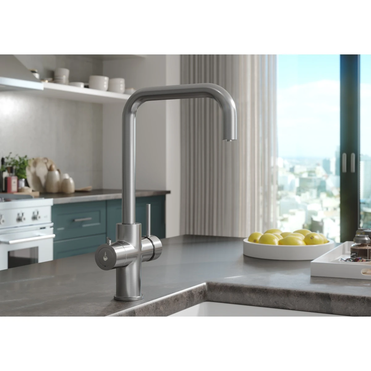 Ceki 3 In 1 Instant Hot Water Kitchen Tap Brushed Nickel 2 Ceki 3 In 1 Instant Hot Water Kitchen Tap Brushed Nickel - Image 2