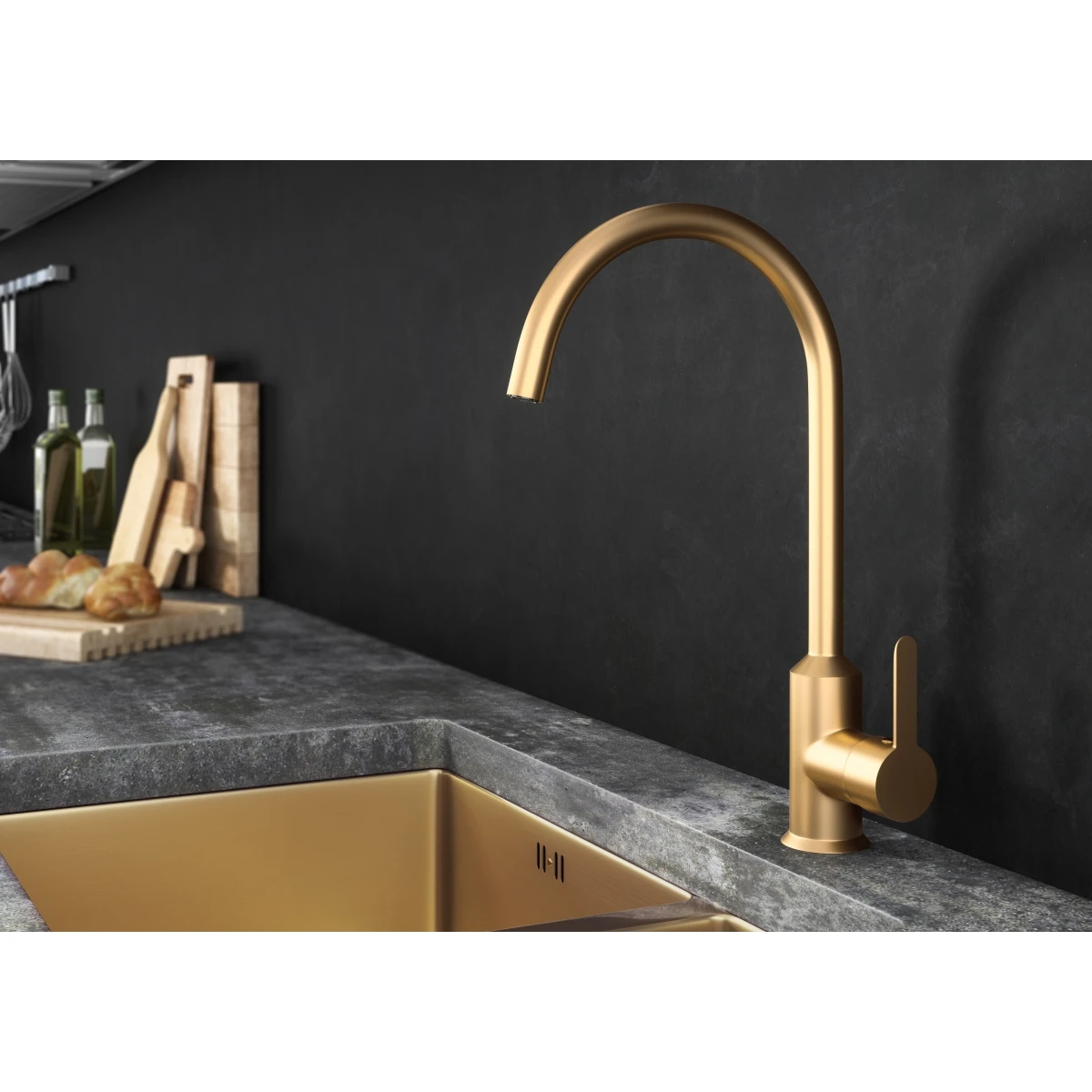 Ceki Kitchen Sink Mixer Spout- Gold 2 Ceki Kitchen Sink Mixer Spout- Gold - Image 2